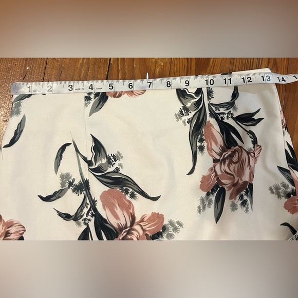 L ' Atiste By Amy white floral hi low midi skirt ruffle hem size medium H37 - Picture 6 of 6